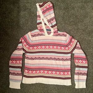 Spunky Y2K Colorful Hooded Sweater – Bright Pink, Blue, Tan & More